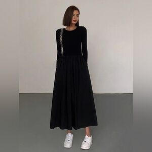 Commense Black Long Sleeve Dress